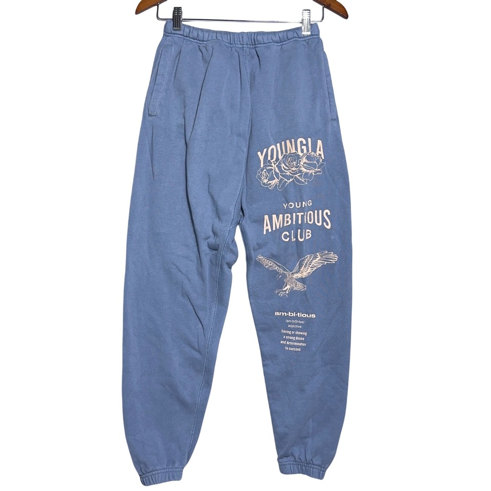 YoungLA Young Ambitious Club Jogger Sweatpants Mens Size Small Blue Streetwear